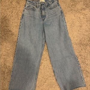 Abercrombie & Fitch Denim High Rise Jeans Crop Wide Leg